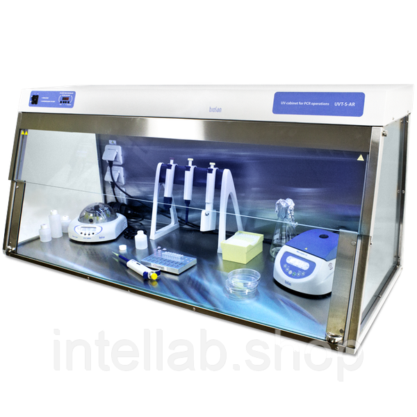 Бокс ПЦР UVT-S-AR BioSan DNA Cleaner для стерильных работ с УФ-рециркулятором, электронным таймером 0-24 ч,